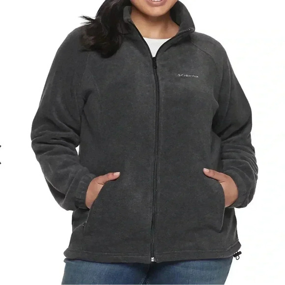 Columbia Full zip gray Sweater size 1X - Picture 1 of 16